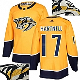 Predators #17 Hartnell Gold With Special Glittery Logo Adidas Jersey,baseball caps,new era cap wholesale,wholesale hats